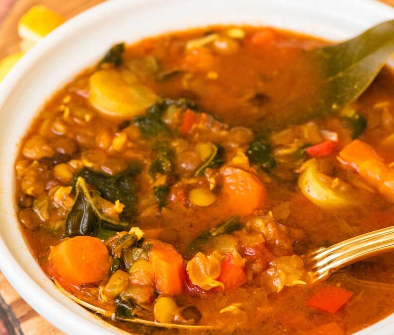 Flavorful & Healthy Vegan Moroccan Lentil Soup Recipe for the Instant Pot