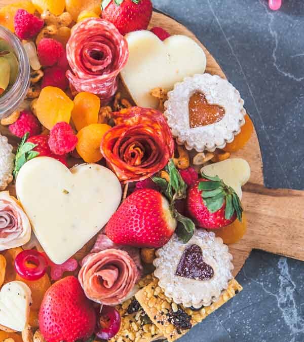 How to Make a Valentines Day Charcuterie Board with Adorable Salami Roses