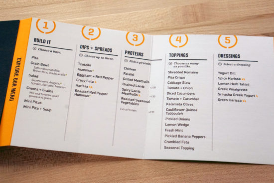 Cava Printable Menu