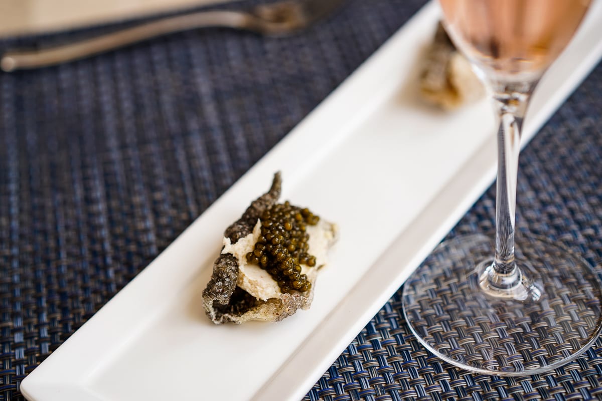 best napa food and wine pairing at Piazza Del Dotto with caviar