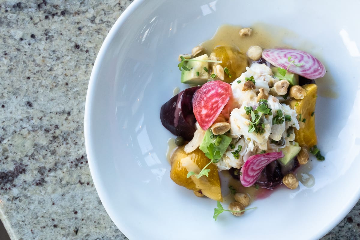 Ironwood crab beet salad 