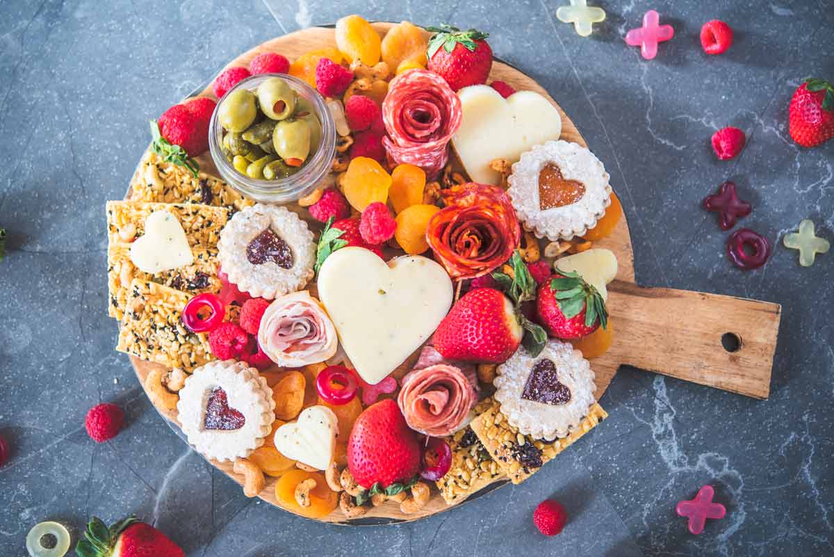 Valentines Day Charcuterie Board and How to Make Salami Roses