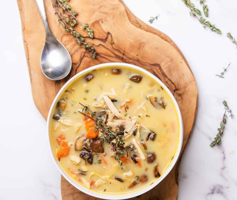 Healthy Chicken Wild Rice Soup Instant Pot or Stovetop