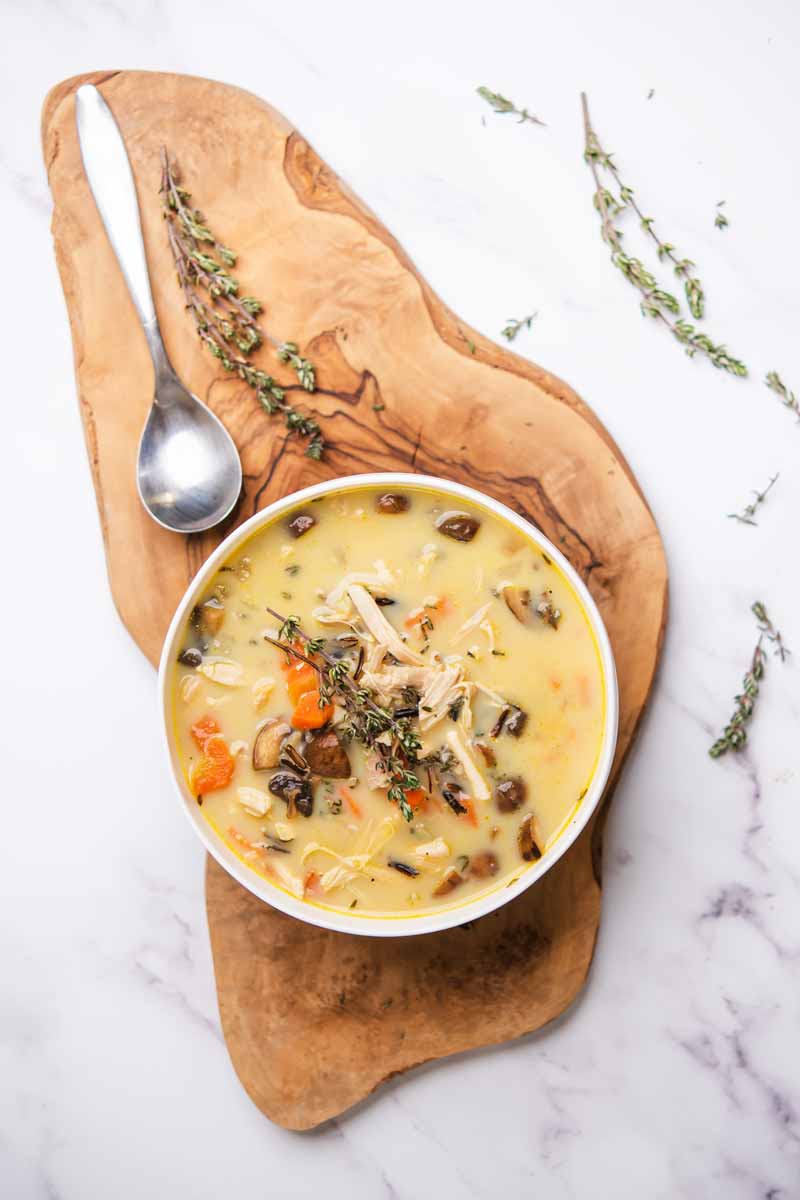 Healthy Chicken Wild Rice Soup Instant Pot or Stovetop