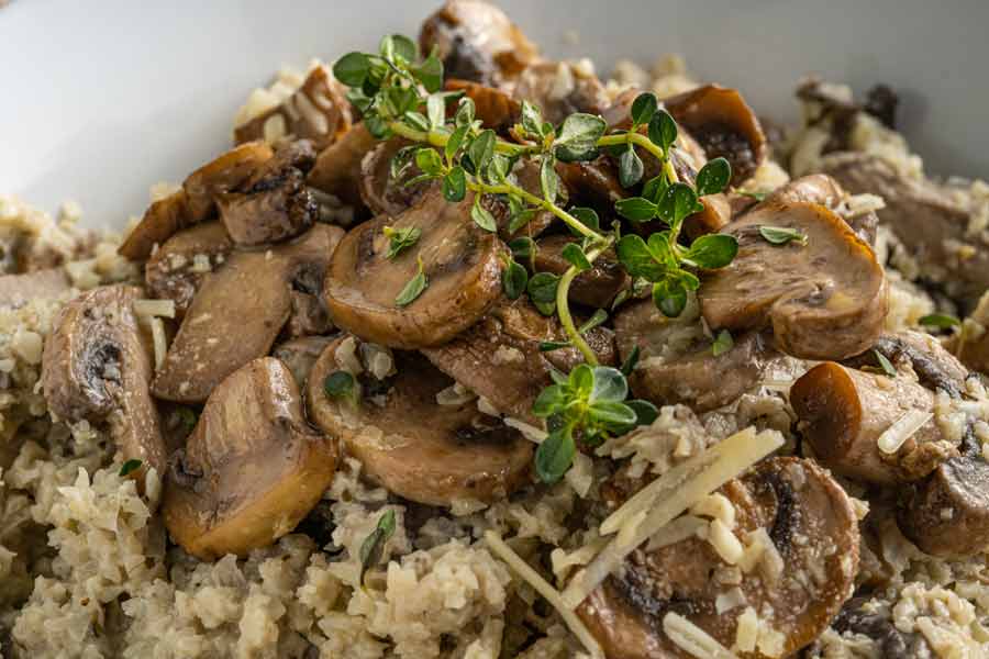 cauliflower-rice-mushroom-risotto