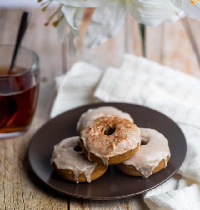 Easy Maple Glazed Pumpkin Vegan Donuts Recipe
