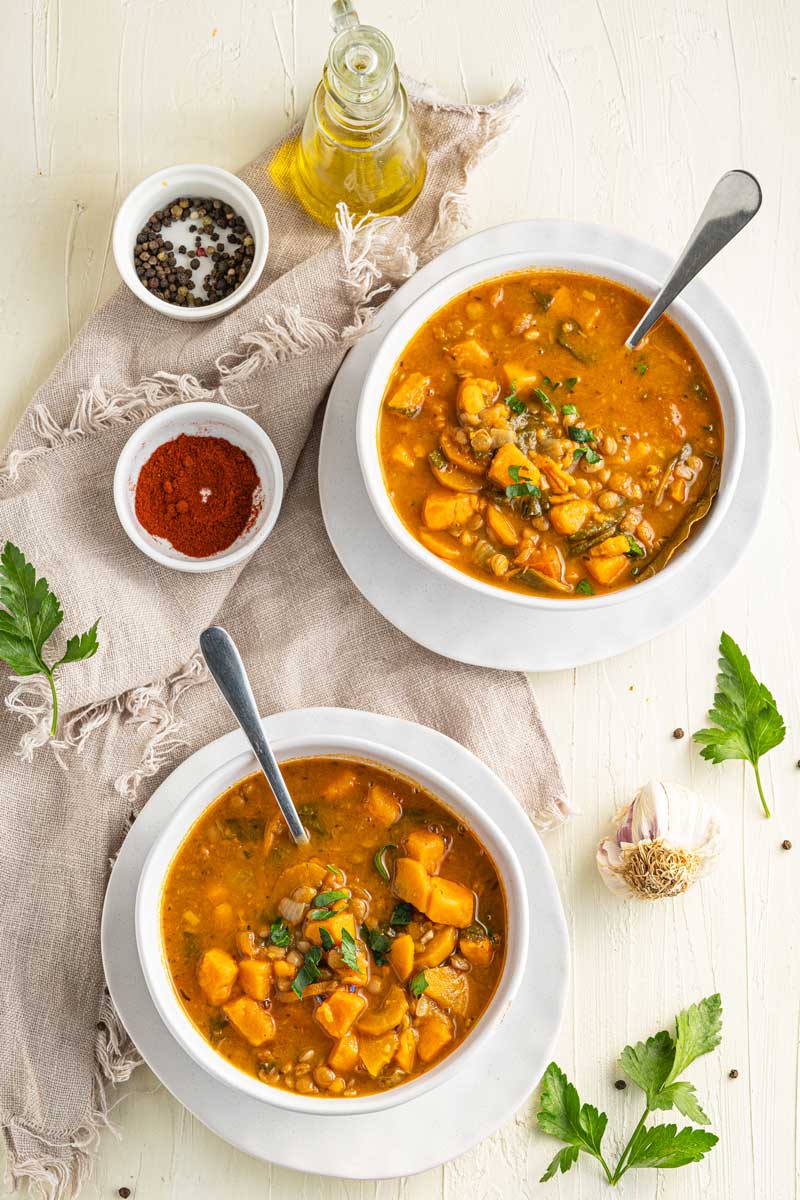 Easy Carrot and Lentil Soup with Sweet Potatoes