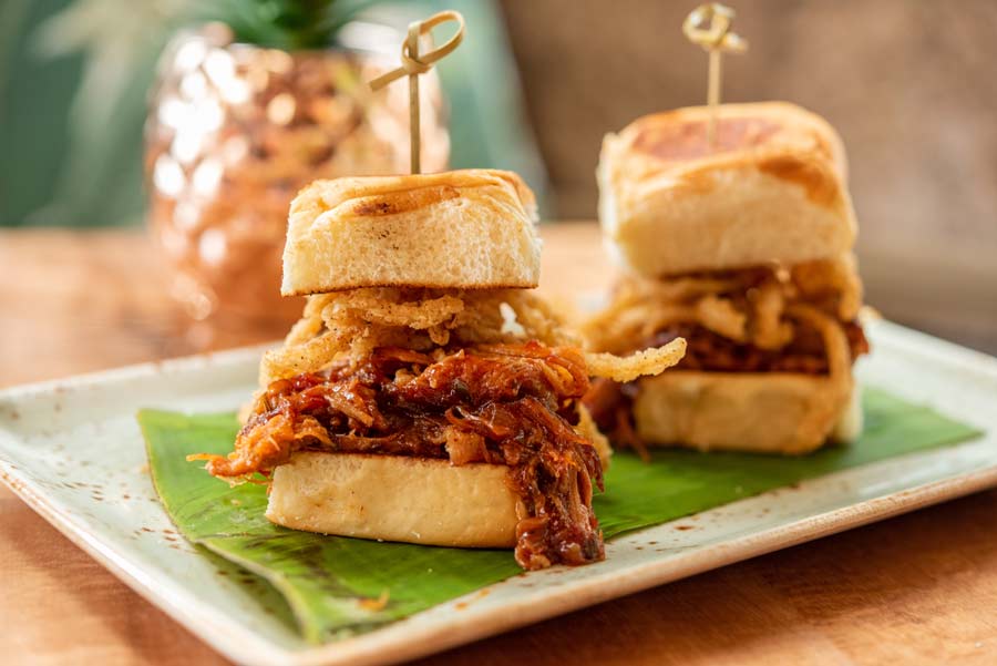 two kahlua pulled pork sandwiches