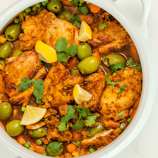 Moroccan Lemon Chicken in serving dish