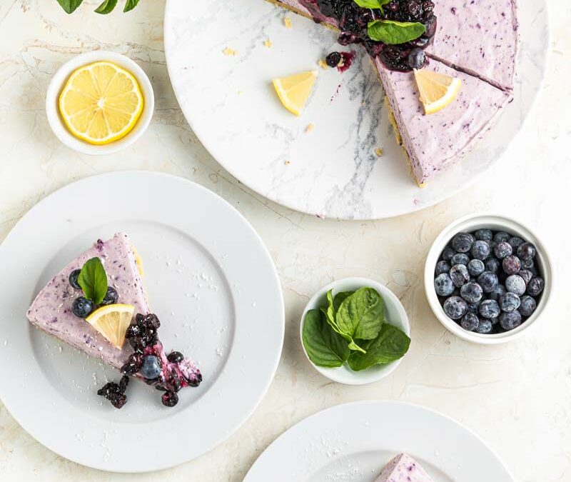 Delicious & Silky Blueberry No Bake Keto Cheesecake