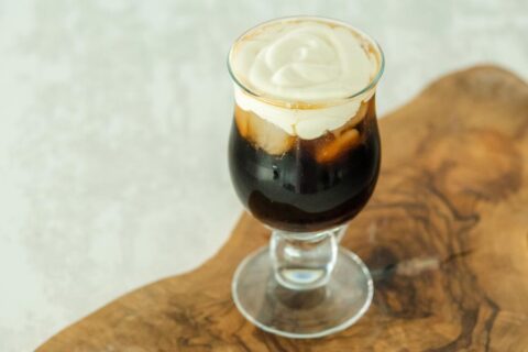 Easy-cheese-foam-over cold brew coffee