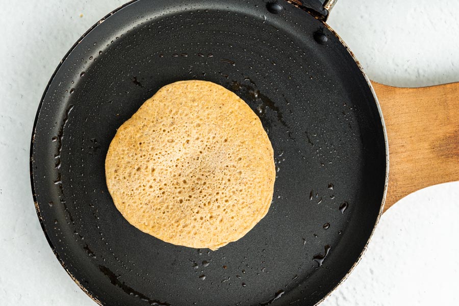 oat-pancake-in-skillet