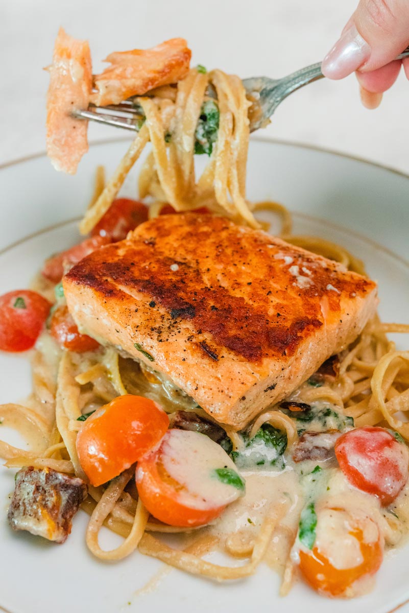 Healthy Creamy Tuscan Salmon Pasta Cuisine And Travel