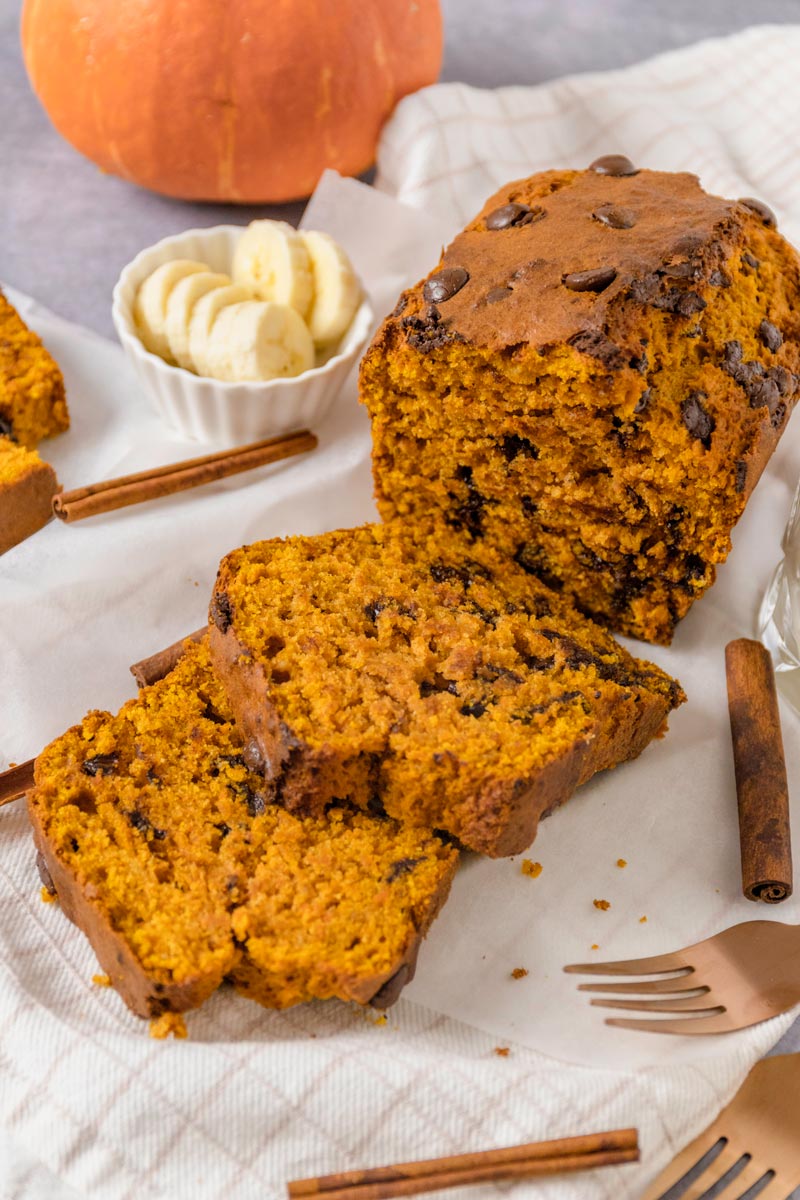 Easy Chocolate Chip Pumpkin Bread with Banana