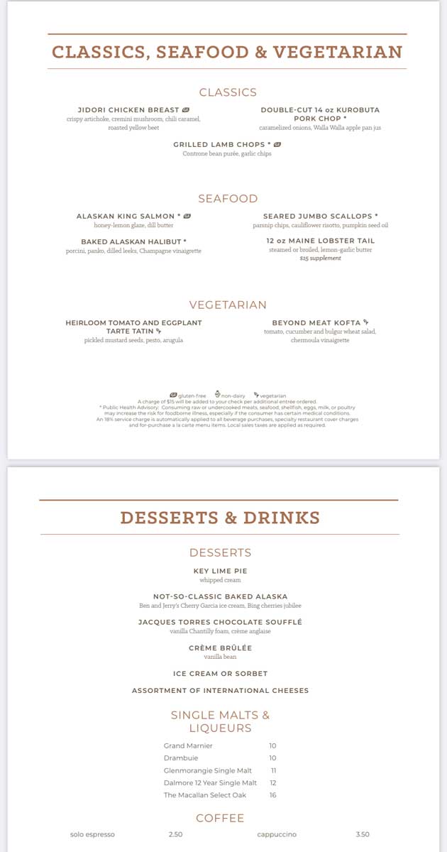 Pinnacle-Grill-Holland-America-Menu