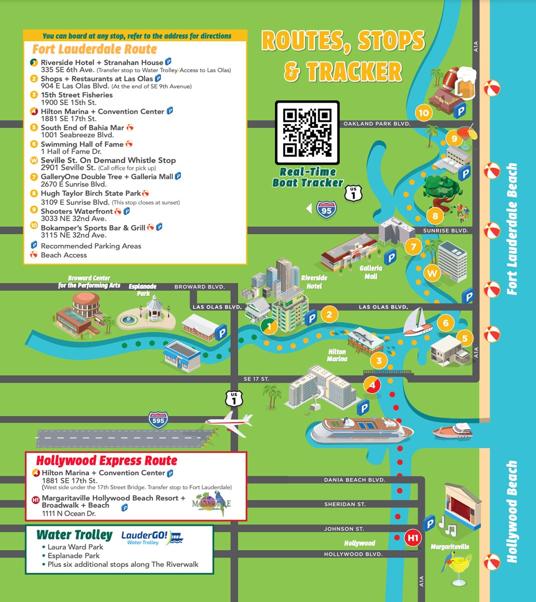 Fort-Lauderdale-Water-Taxi-Stops-Map