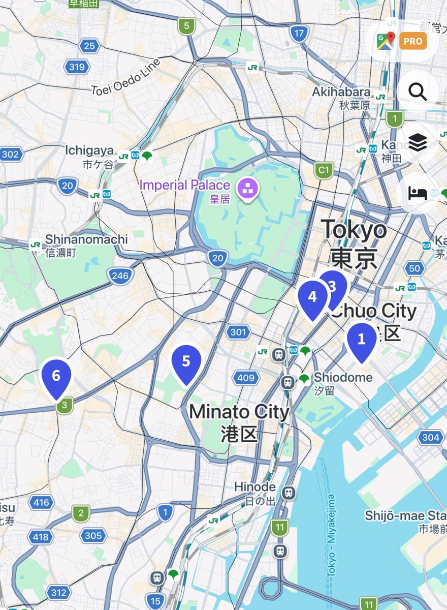 The Ultimate 4-Day Tokyo Itinerary for First-Time Visitors 5 Ginza-Itinerary-Map