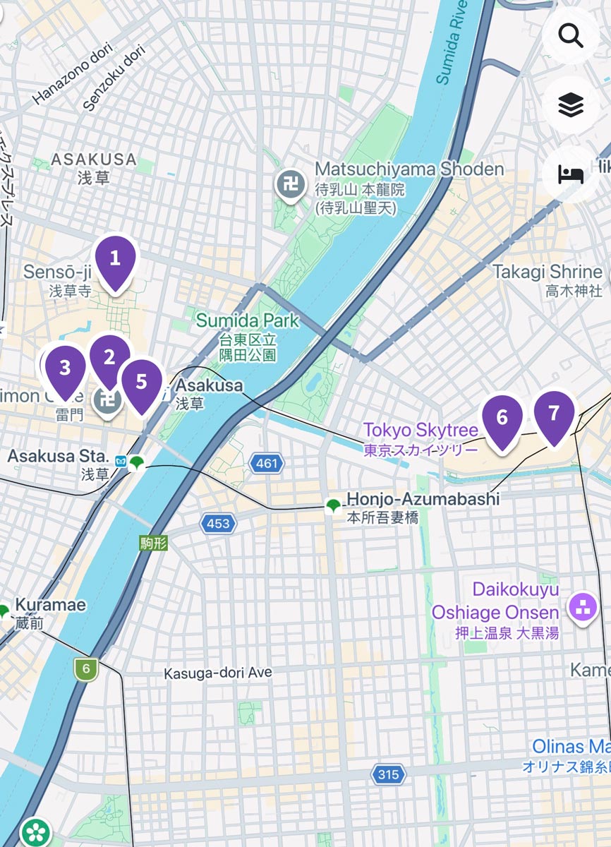 The Ultimate 4-Day Tokyo Itinerary for First-Time Visitors 12 Asakusa-Tokyo-Itinerary-Map