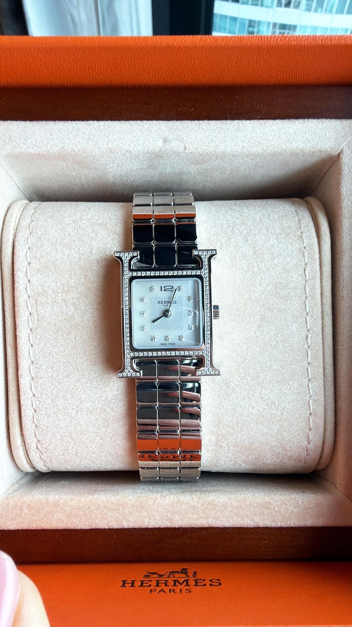 2nd-Hand Luxury Shopping in Tokyo & Osaka: Where I Found the Best Deals 13 Hermès watch purchased during 2nd-hand luxury shopping in Osaka