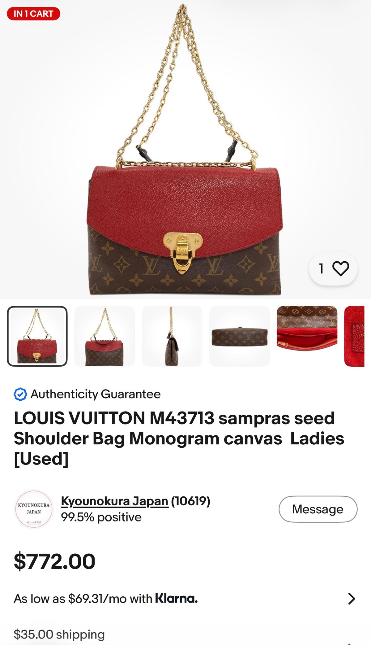2nd-Hand Luxury Shopping in Tokyo & Osaka: Where I Found the Best Deals 7 A louis Vuitton Bag on ebay from a seller in Japan